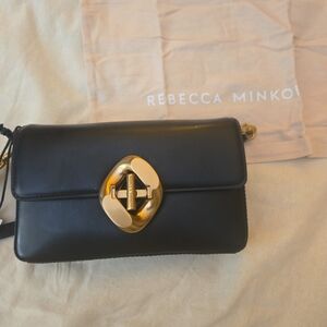 Rebecca Minkoff Black Clutch with Gold Accent